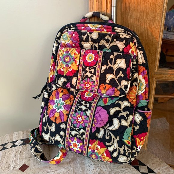 Vera Bradley Handbags - Vera Bradley Backpack Suzani Laptop Rucksack Floral Retired 2011